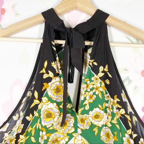 NEW Free People Beat Of My Heart Boho Floral Halter Tie Tunic Summer Top XS - Picture 9 of 12